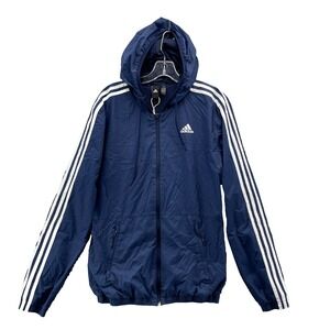 Adidas Track Jacket Mens Small Blue Y2k Hip Hop Streetwear Windbreaker Retro Gym